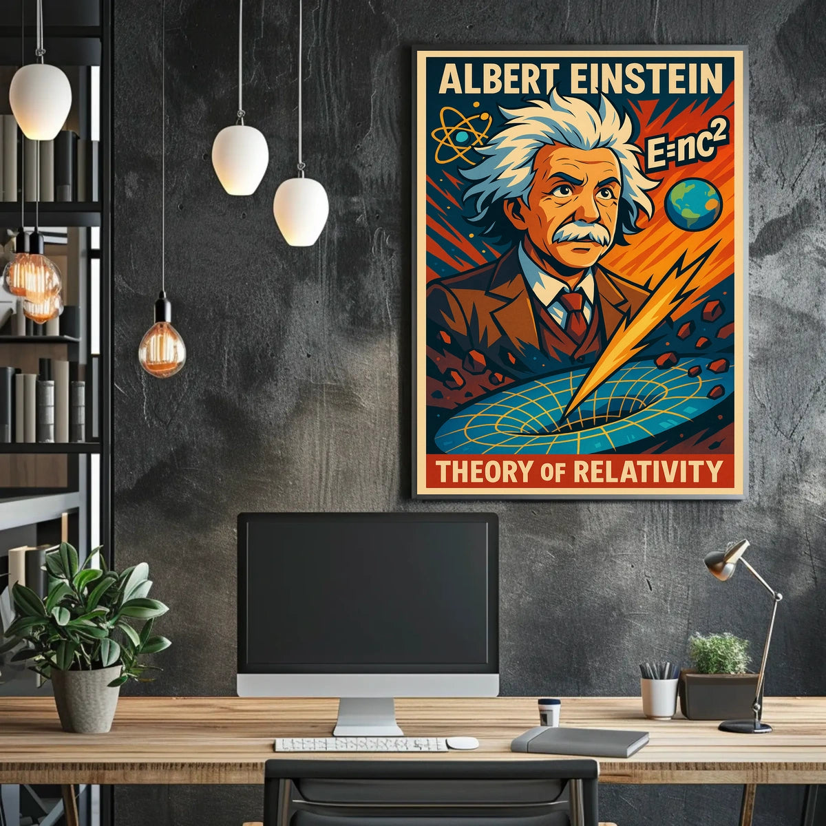 Albert Einstein Relativity Academic Vintage Science Poster