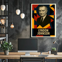 Lyndon B. Johnson 36th President of the United States Abstract Pop Poster
