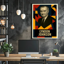 Lyndon B. Johnson 36th President of the United States Abstract Pop Poster