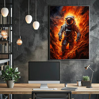Astronaut In Flames Poster PosterGoat