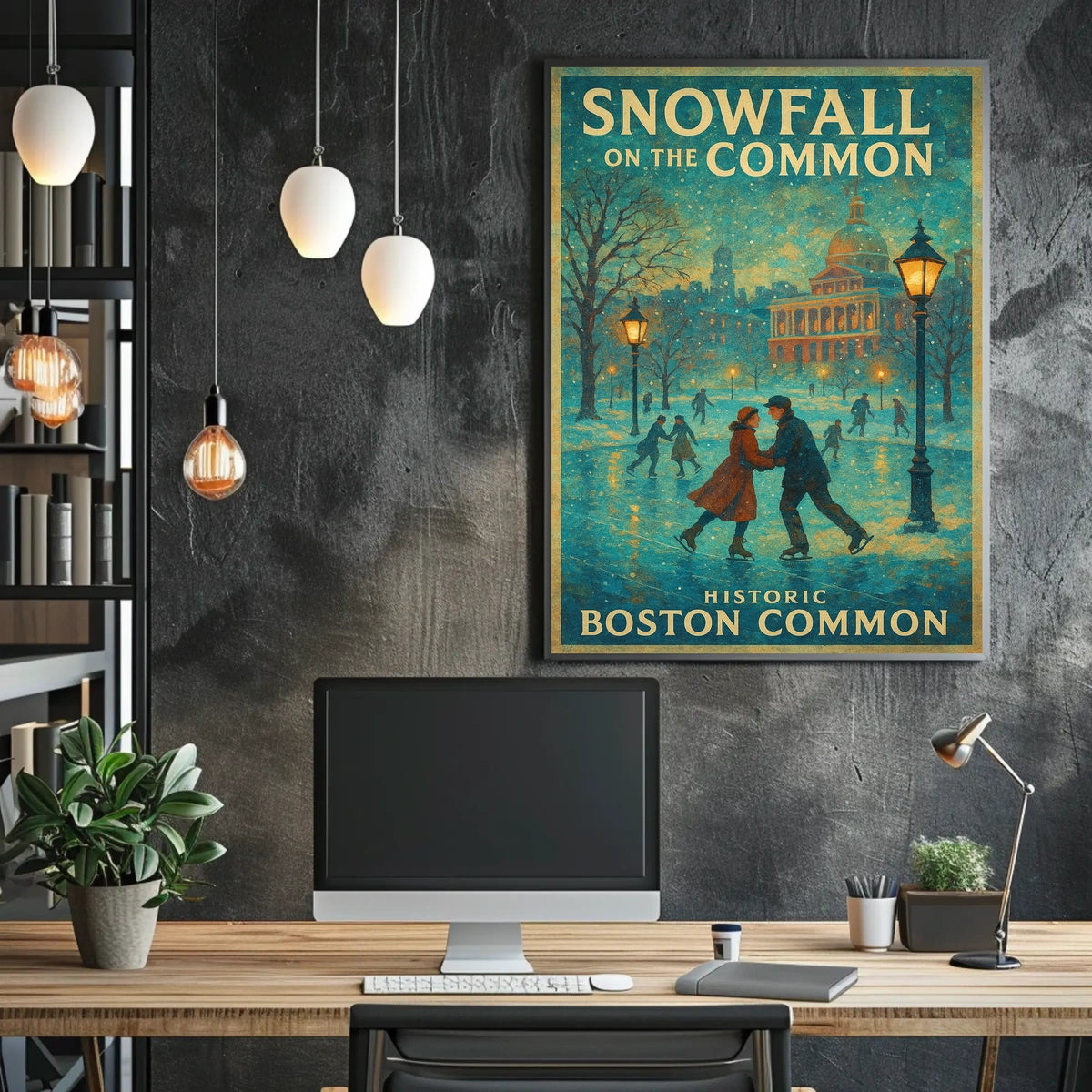 Snowfall on the Common Poster