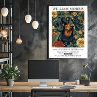 19th Century Dachshund and Floral Prints Cultural Poster