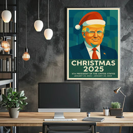 Santa Hat Political Poster Savors Christmas 2025 for Holidays