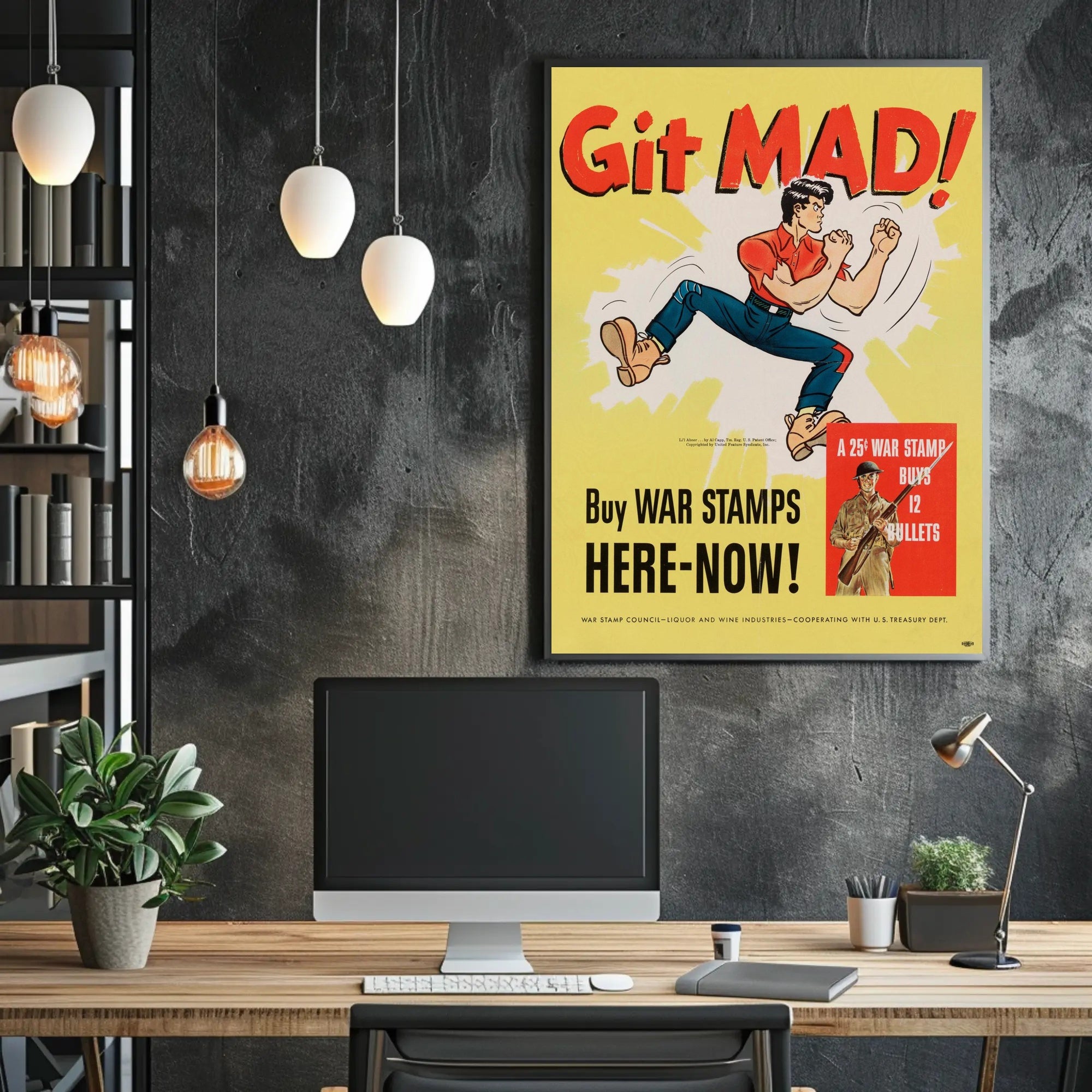 Git Mad Buy War Stamps Vintage Poster Decor PosterGoat
