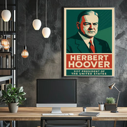 Hoover Thirty First President Art Deco Collectors Poster