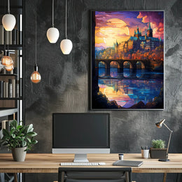 Enchanted Castle Gothic Spires Travel Poster