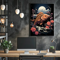 Mystical Fish Under Moonlit Night Poster