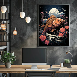 Mystical Fish Under Moonlit Night Poster