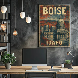 Boise Skyline Minimalist Travel Poster