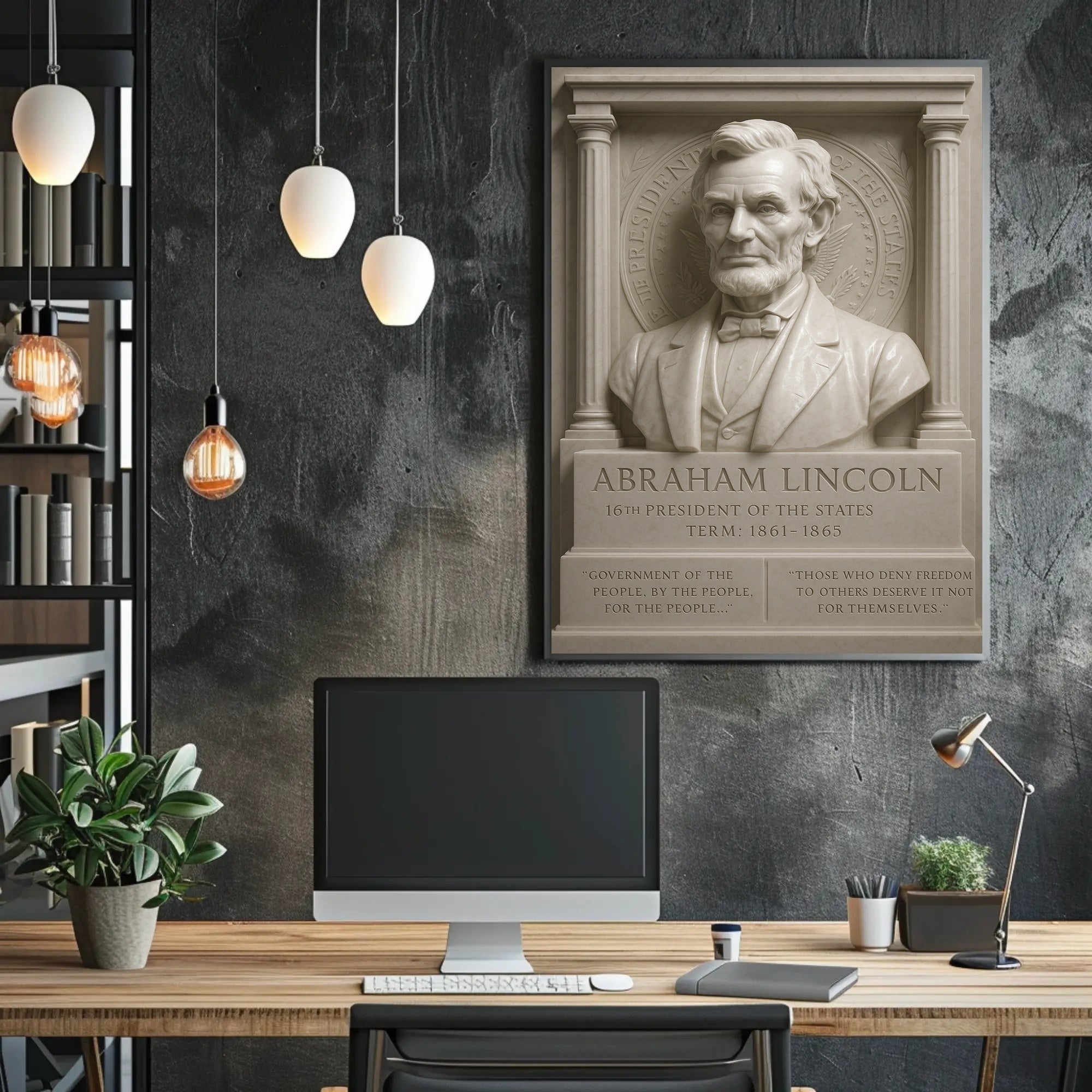Abraham Lincoln Classical Sculpture Presidential Historical Poster