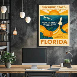Florida's Vibrant Tribute: Retro Travel Poster