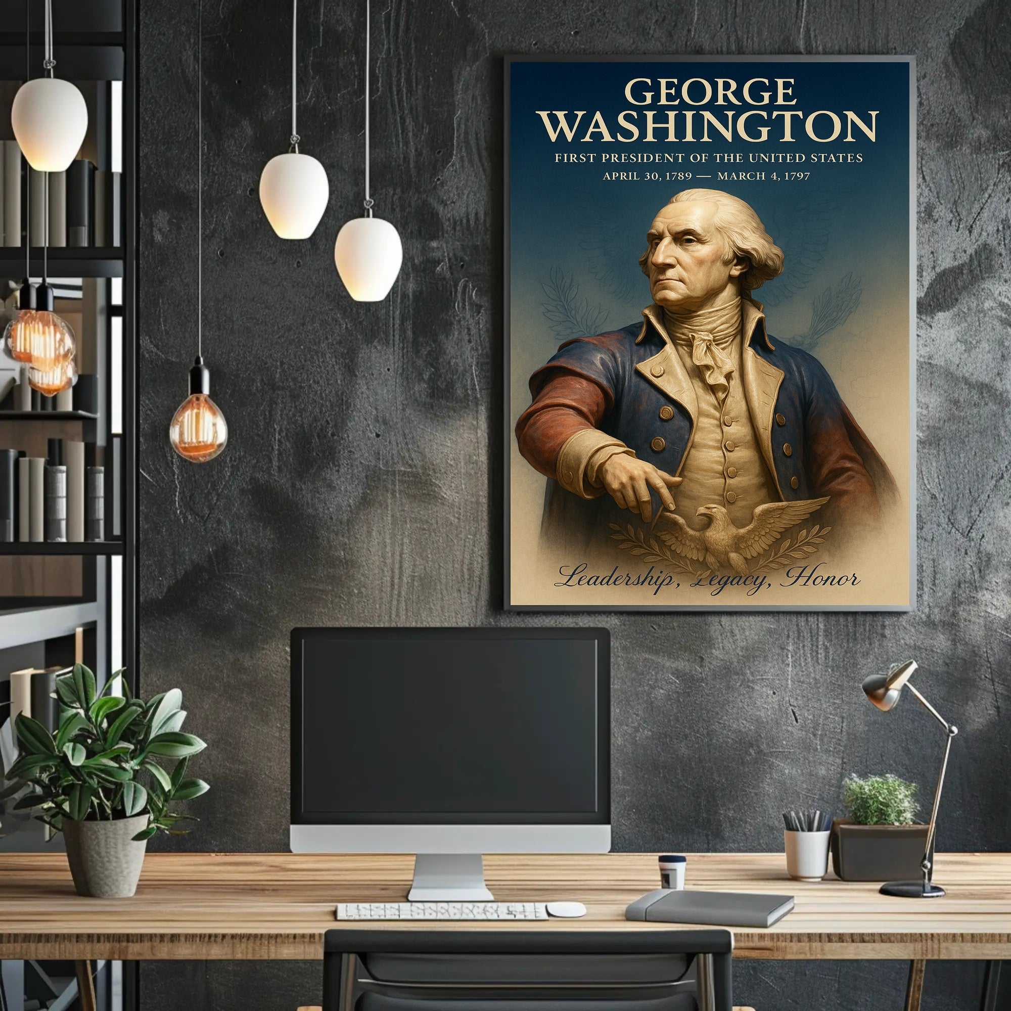 George Washington Portrait Celebrating America's Historical Legacy Poster