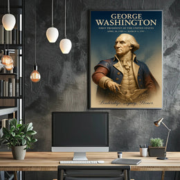 George Washington Portrait Celebrating America's Historical Legacy Poster