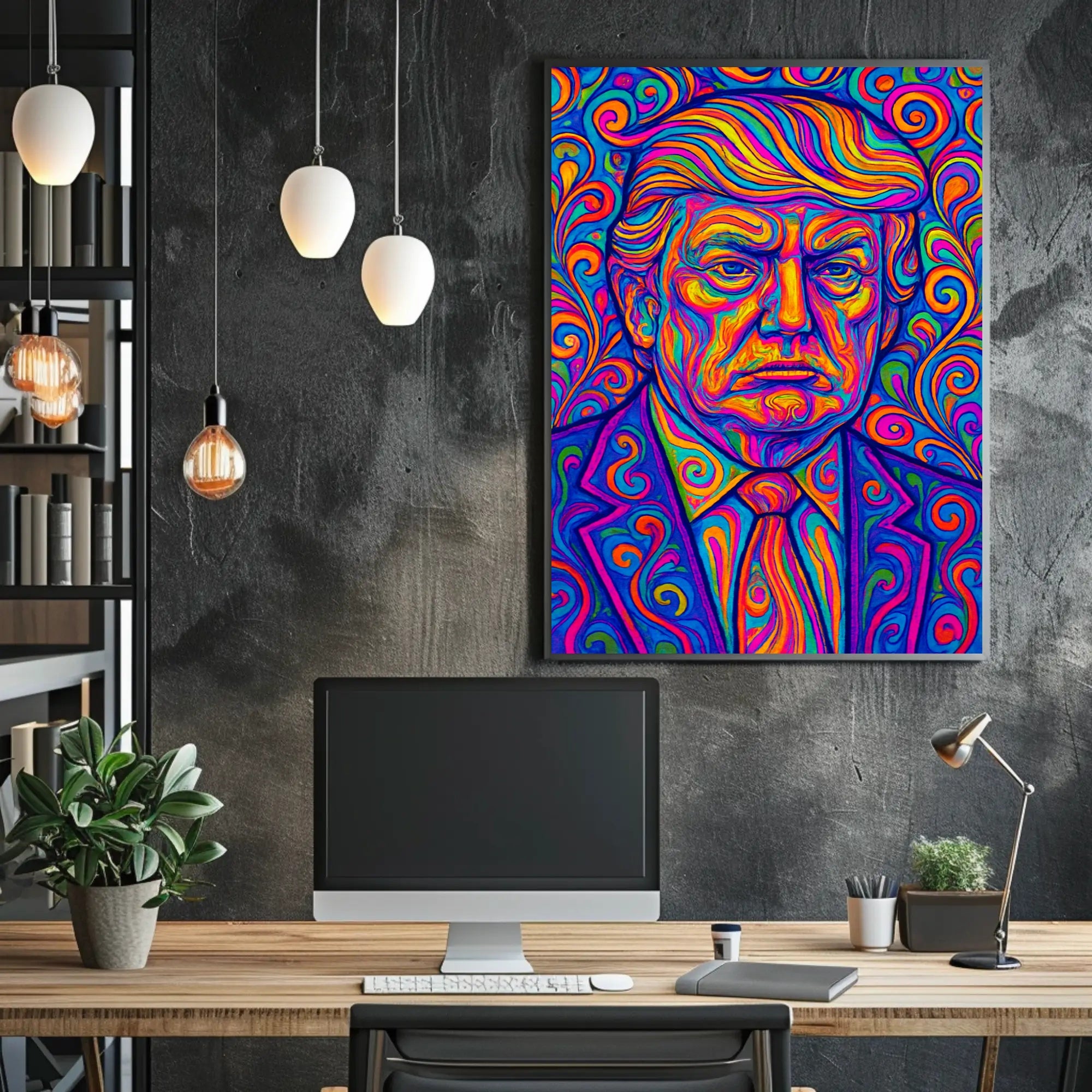Psychedelic Presidential Donald Trump Portrait Poster PosterGoat
