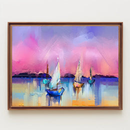 Serene Sunset Sails Poster