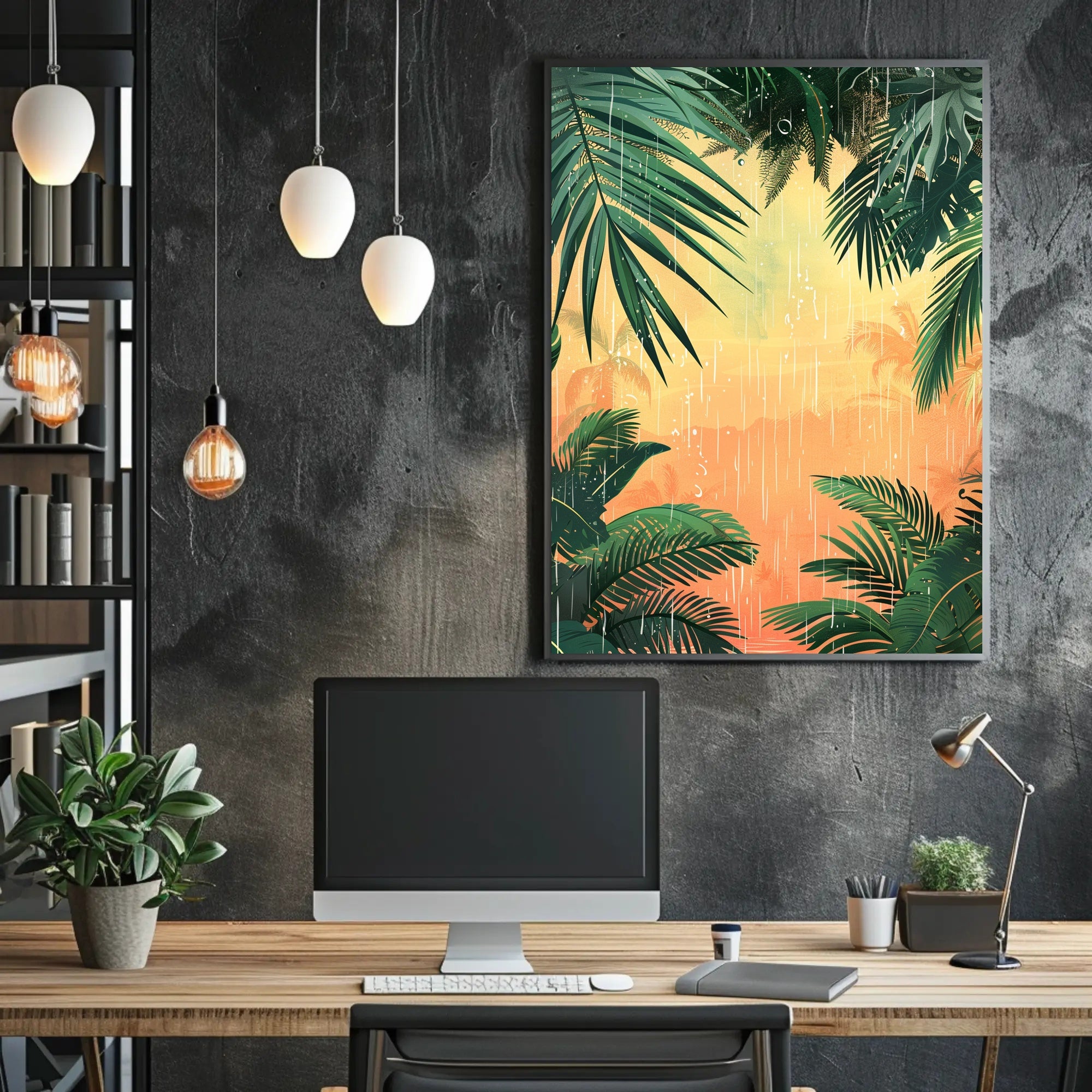 Tropical Rainfall Art Print Poster for Home Decor and Travel Enthusiasts PosterGoat