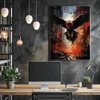 The Majestic Eagle In Urban Chaos Poster PosterGoat