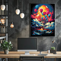 Fantasy Adventure Hot Air Balloon Art Poster