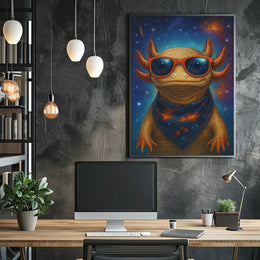 Cosmic Axolotl Adventure Poster