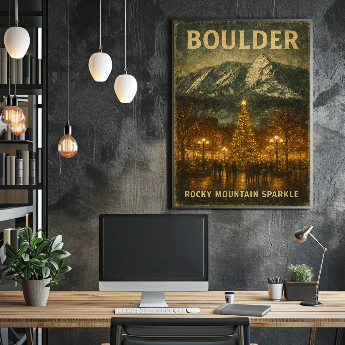 Boulder Rocky Mountain Sparkle Poster