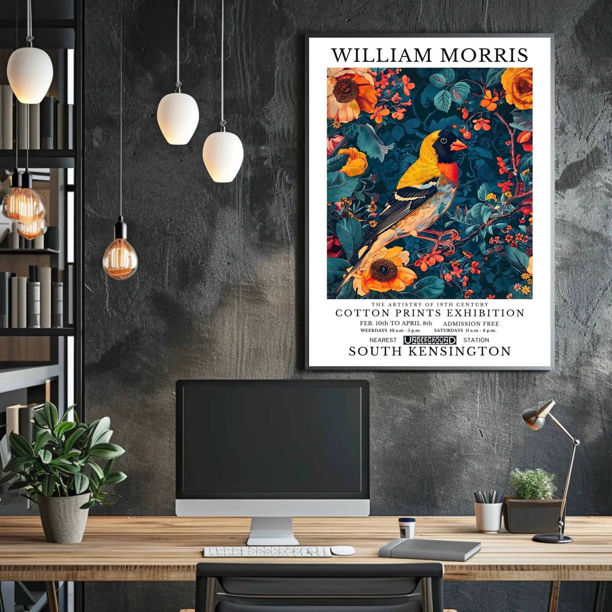William Morris Nature-Inspired Decorative Art Exhibition Poster