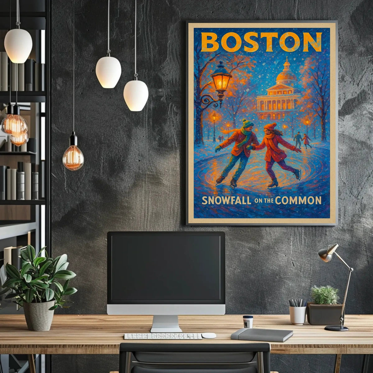 Boston Snowfall On The Common Poster