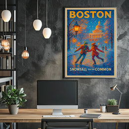 Boston Snowfall On The Common Poster