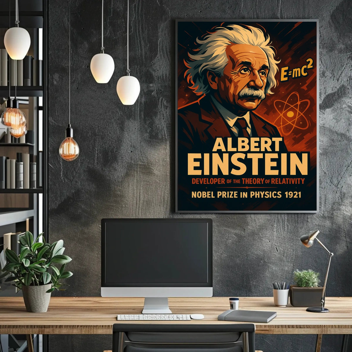 Einstein Nobel Prize 1921 Vintage Science Collectors Poster