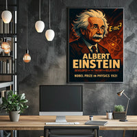 Einstein Nobel Prize 1921 Vintage Science Collectors Poster