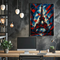 Eiffel Tower In Abstract Colors Abstract Poster