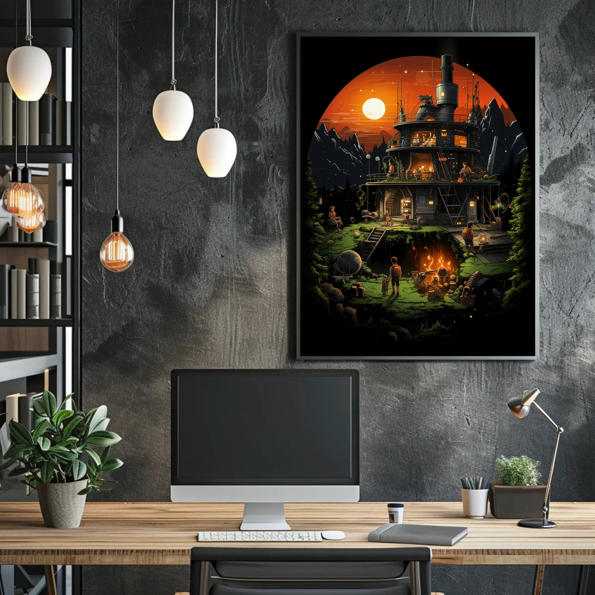 Futuristic Mountain Retreat Poster