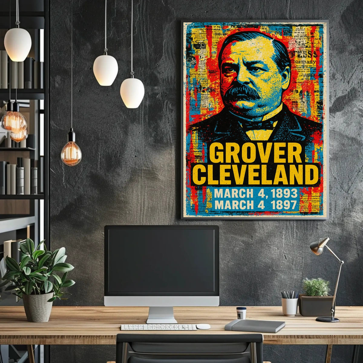 Grover Cleveland 24th President of the United States Street Art Mashup Poster