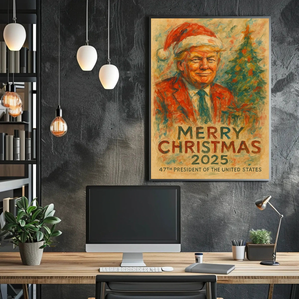 Christmas Cheer with Stylish Santa in Festive Poster