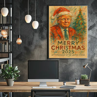 Christmas Cheer with Stylish Santa in Festive Poster
