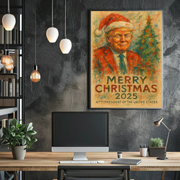 Christmas Cheer with Stylish Santa in Festive Poster