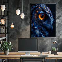 Mystical Owl Eye: Surreal Wildlife Art Poster