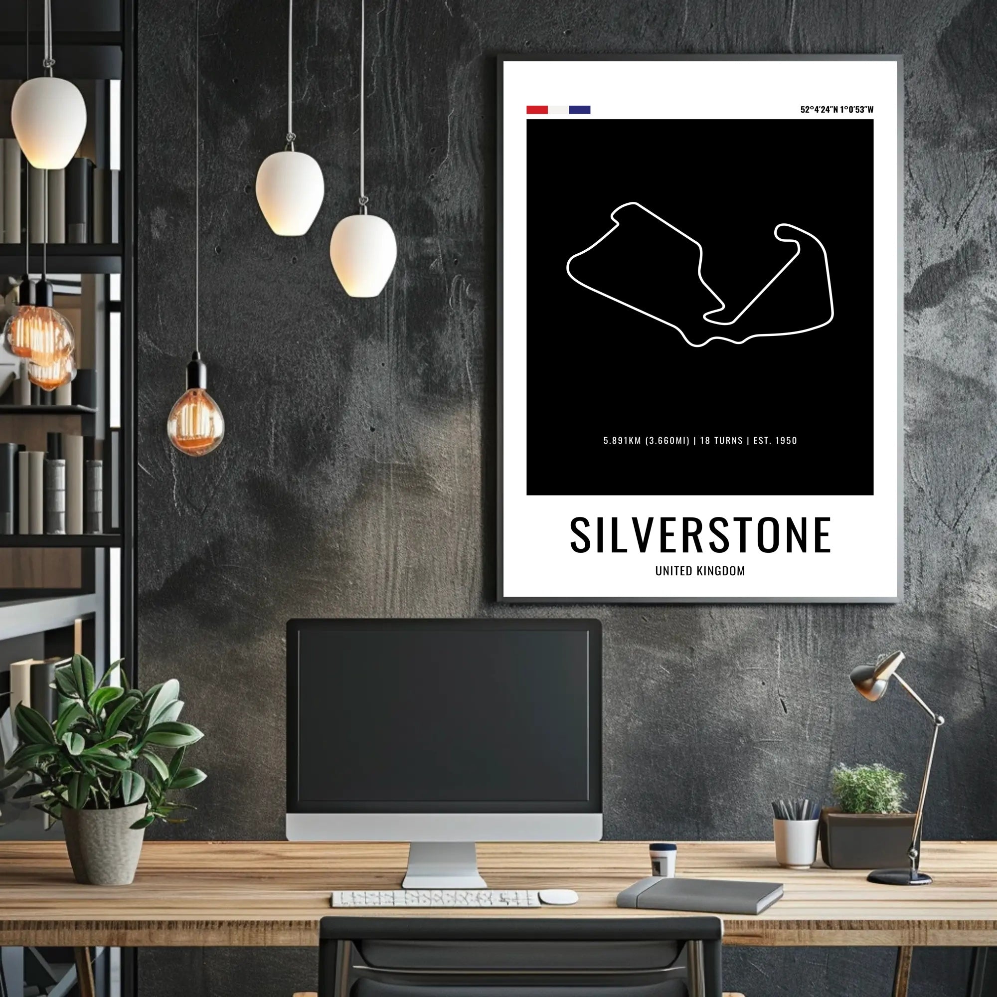 Silverstone Circuit Racing Minimalist Sports Poster