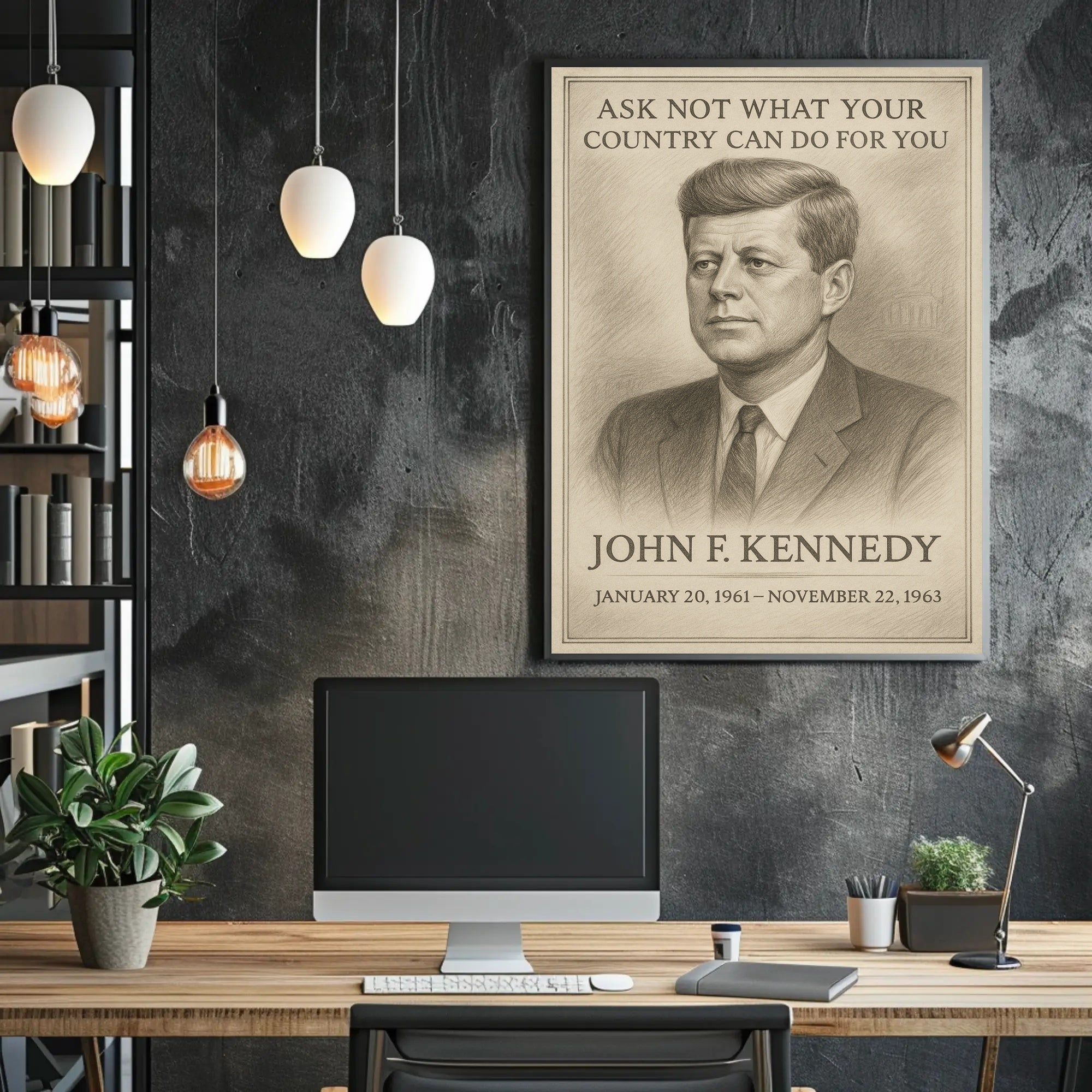 John F Kennedy Inspirational Quote Art Print Wall Decor PosterGoat