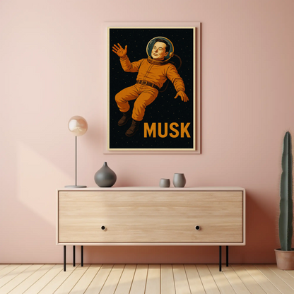 Musk Astronaut Space Portrait Conceptual Poster