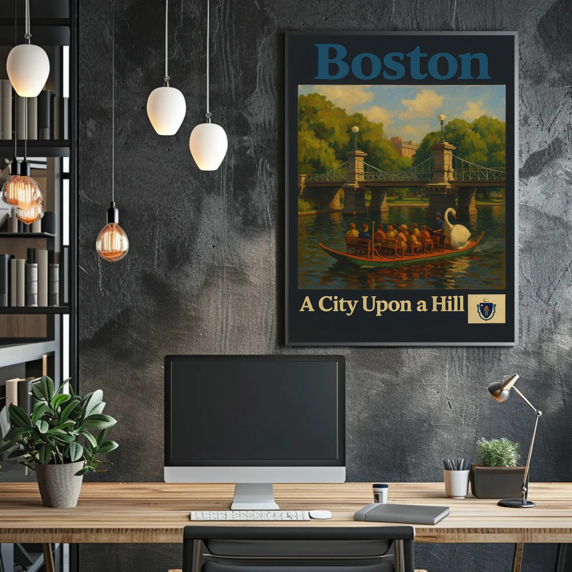 Boston: Serene Public Garden Travel Poster