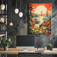 Golden Gate Bridge Vintage Travel Art Travel Poster