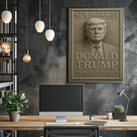 Trump Legacy Stone Relief Monument Patriotic Poster