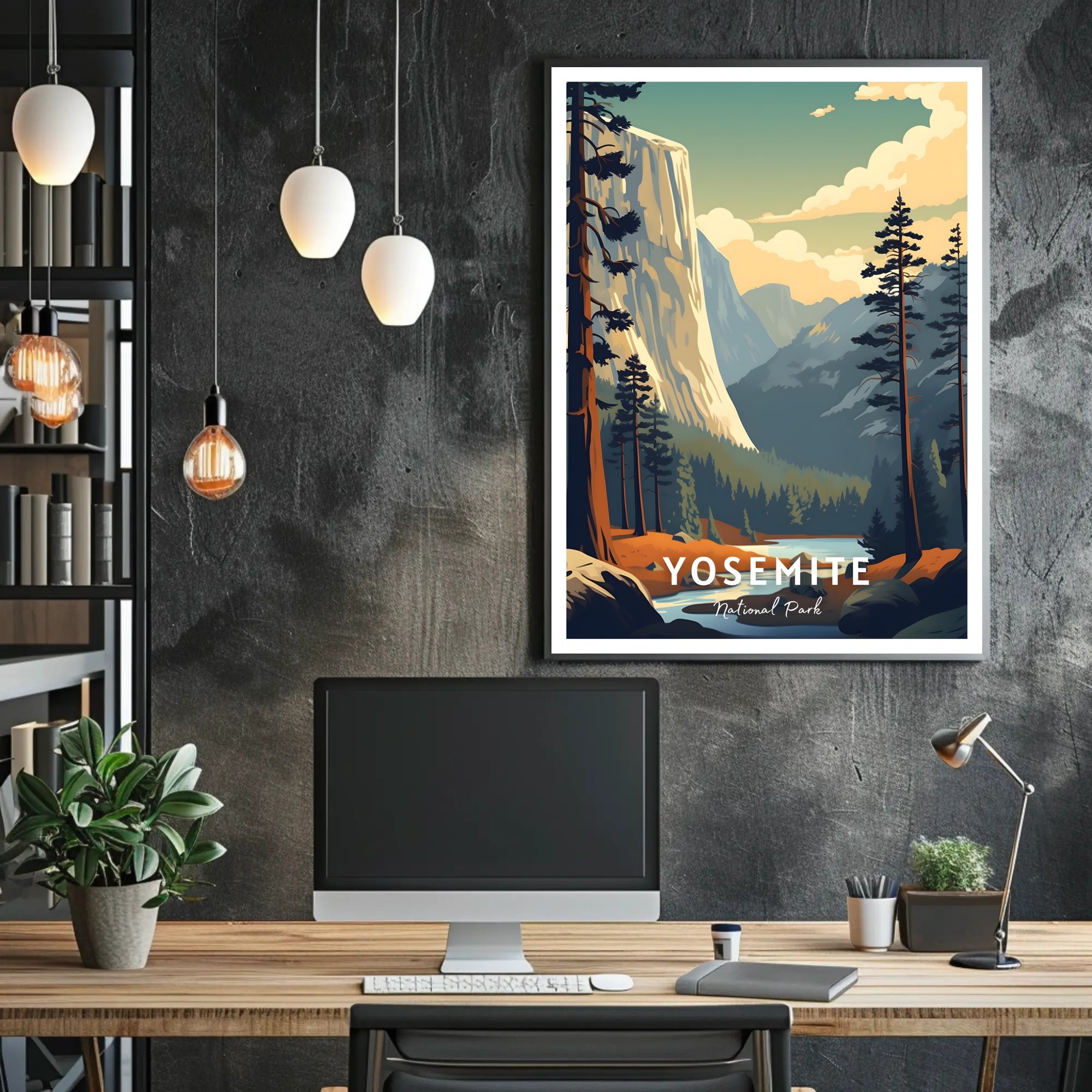 Yosemite National Park Vintage Travel Poster Print