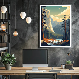 Yosemite National Park Vintage Travel Poster Print