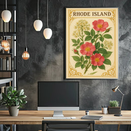 Rhode Island Floral Poster
