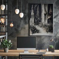 Surreal Dreamscape with Ruins and Flora Fantasy or Mythology Poster PosterGoat