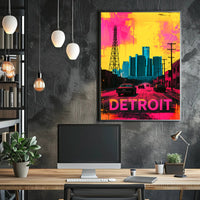 Vibrant Detroit Poster PosterGoat
