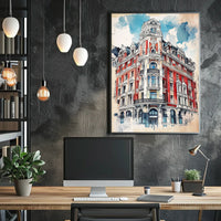 Latvia Art Nouveau District Riga Poster