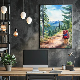 Forest Hiking Trail Mountain Landscape Scenic Nature Poster