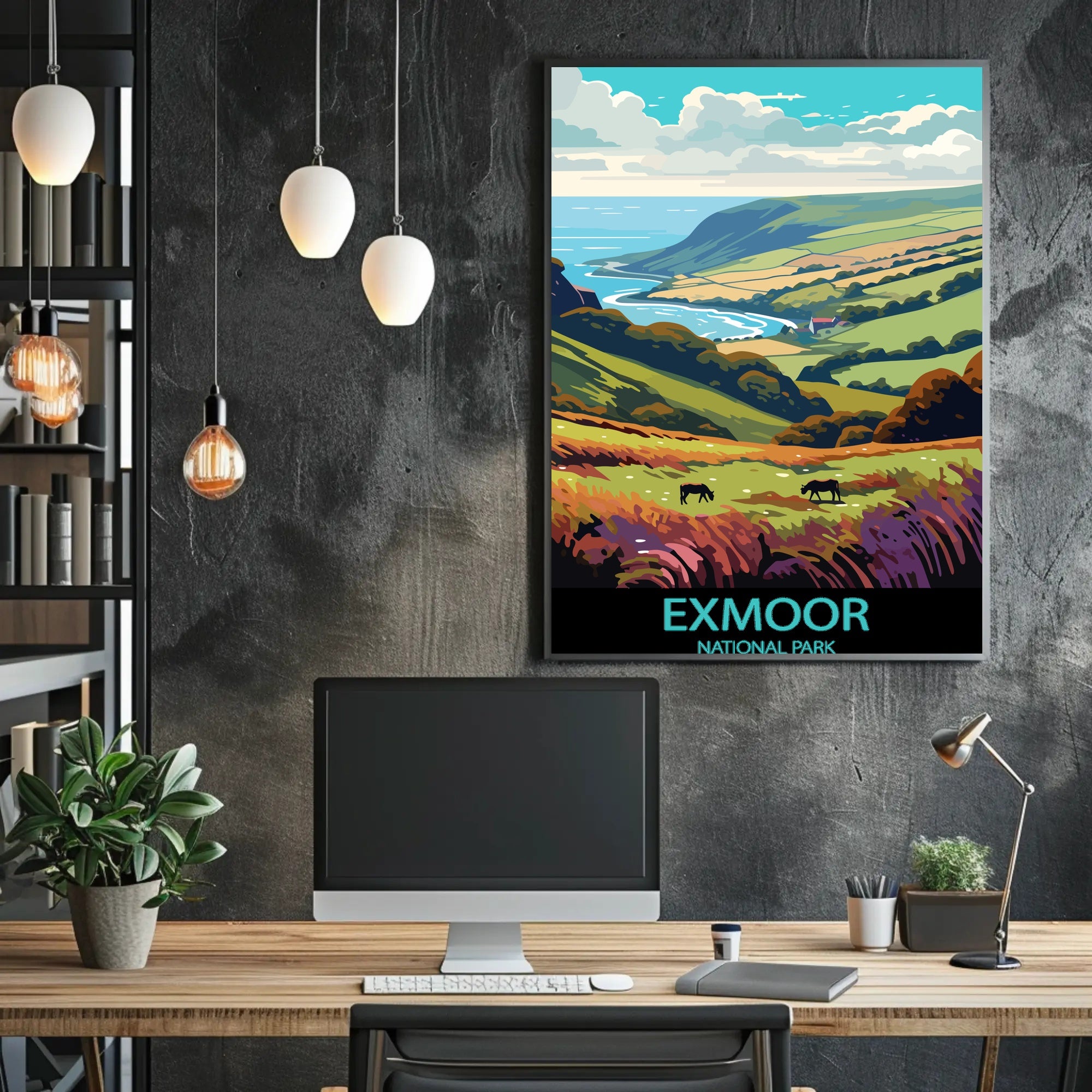 Exmoor National Park Scenic Travel Poster Print
